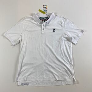 NWT Robert Graham Stone Trail Short Sleeve Polo Shirt Size XXL MSRP $98 White